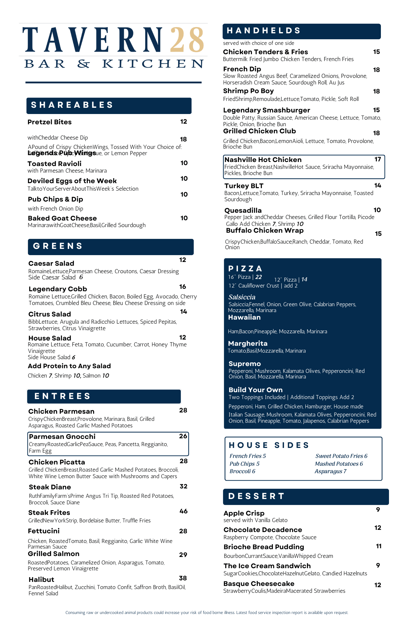 Menu template preview